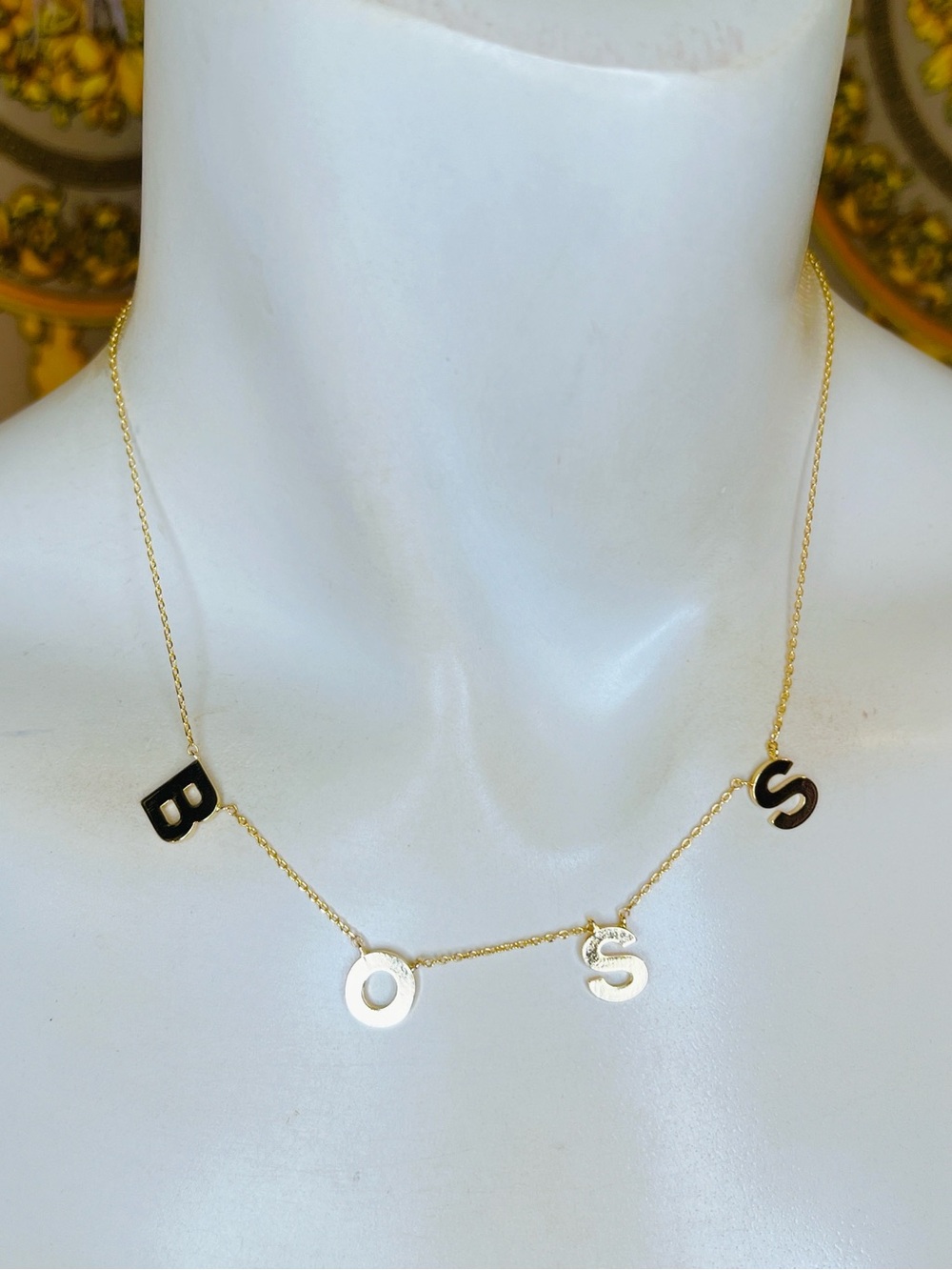 BOSS 18k gold plated choker 14” to 16” necklace